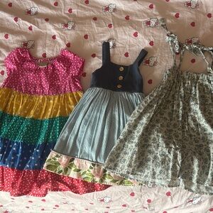 Pink and Yellow Tiered Sundress Sleeveless Casual